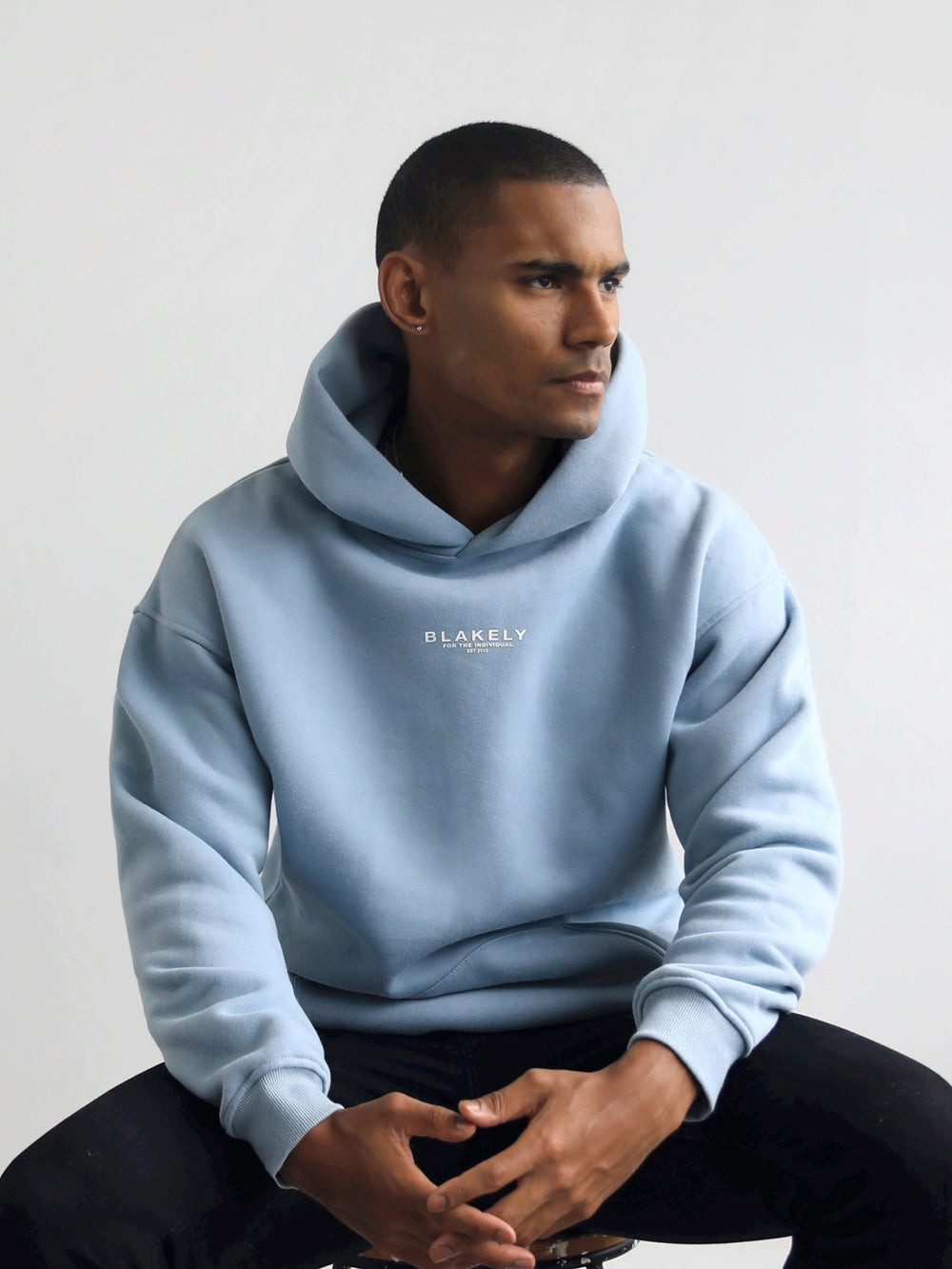 Blakely Statement Relaxed Hoodie Blau | BRZSJLC-28