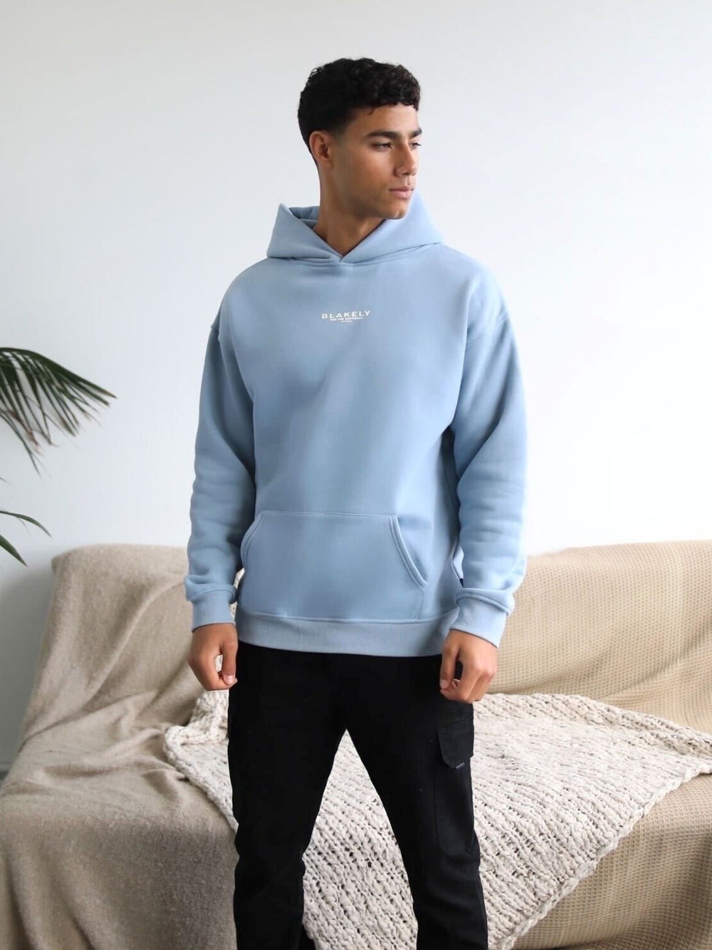 Blakely Statement Relaxed Hoodie Blau | BRZSJLC-28