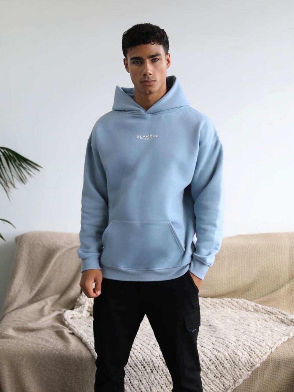 Blakely Statement Relaxed Hoodie Blau | BRZSJLC-28