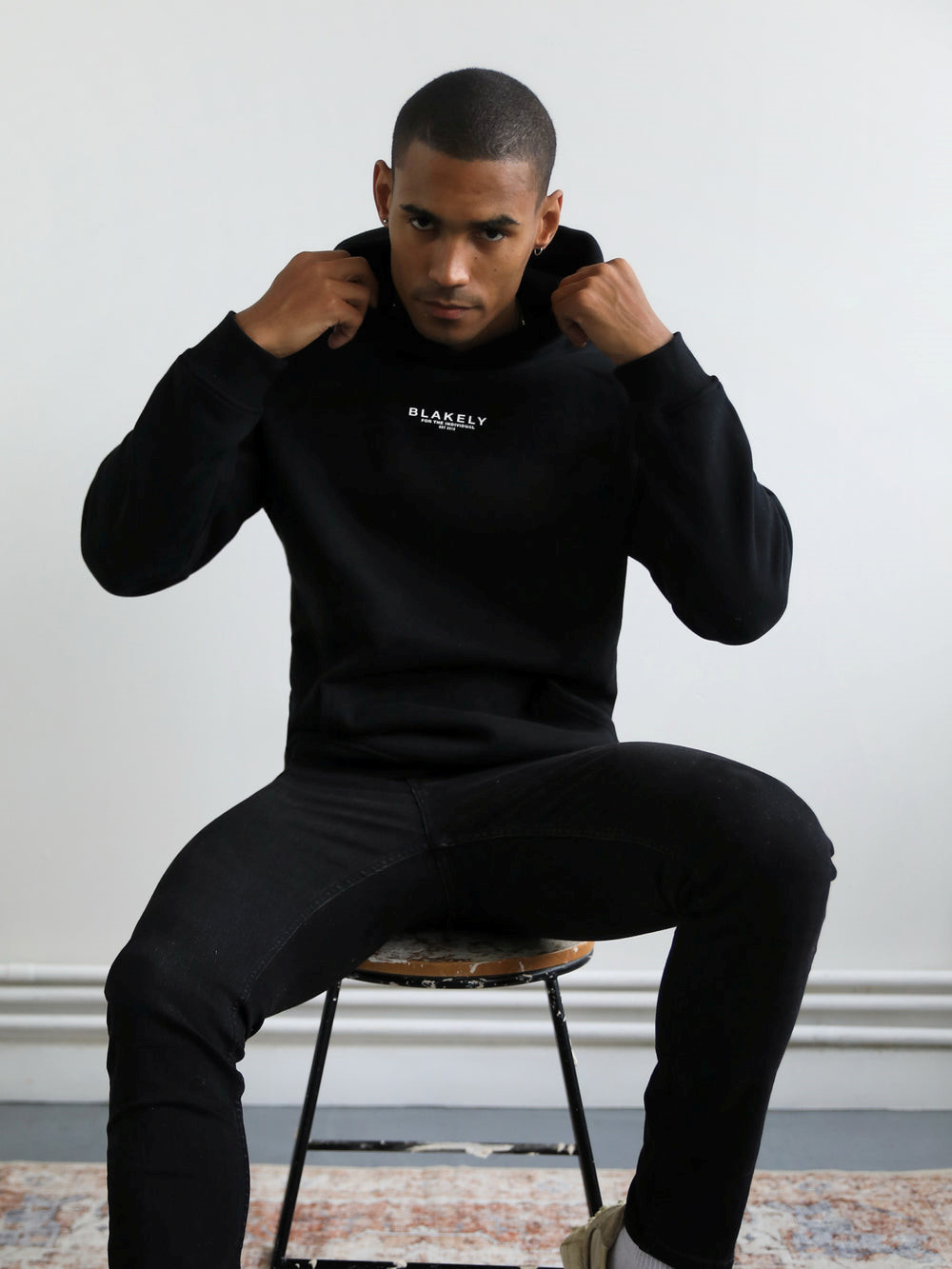 Blakely Statement Relaxed Hoodie Schwarz | KDETXCQ-85