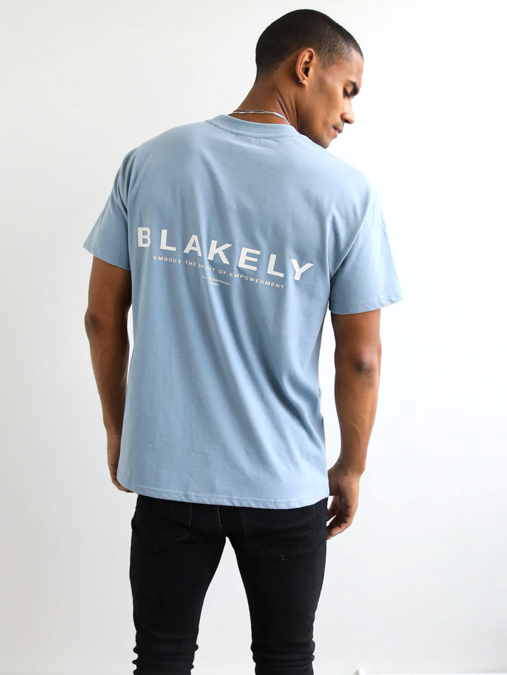 Blakely Statement Relaxed T-Shirt Blau | BKQDYOT-85