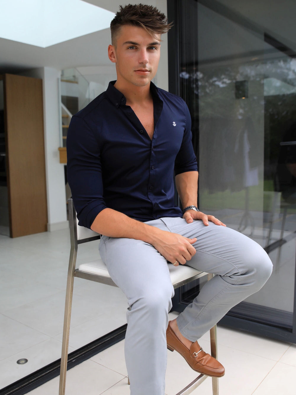 Blakely Stretch Chino Hellgrau | UNDHRZX-84