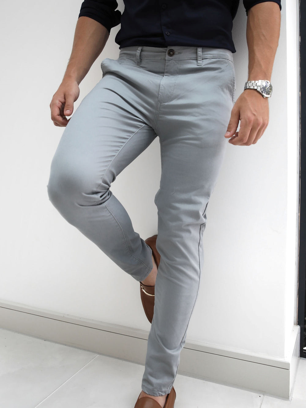 Blakely Stretch Chino Hellgrau | UNDHRZX-84