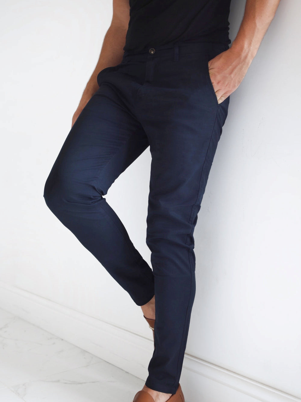 Blakely Stretch Chino Navy | MKJLXDH-61