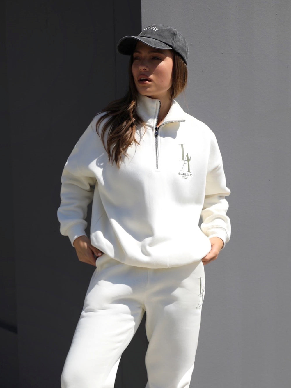 Blakely Studio 1/4 Zip Jumper Ivory | FZJEXIW-63