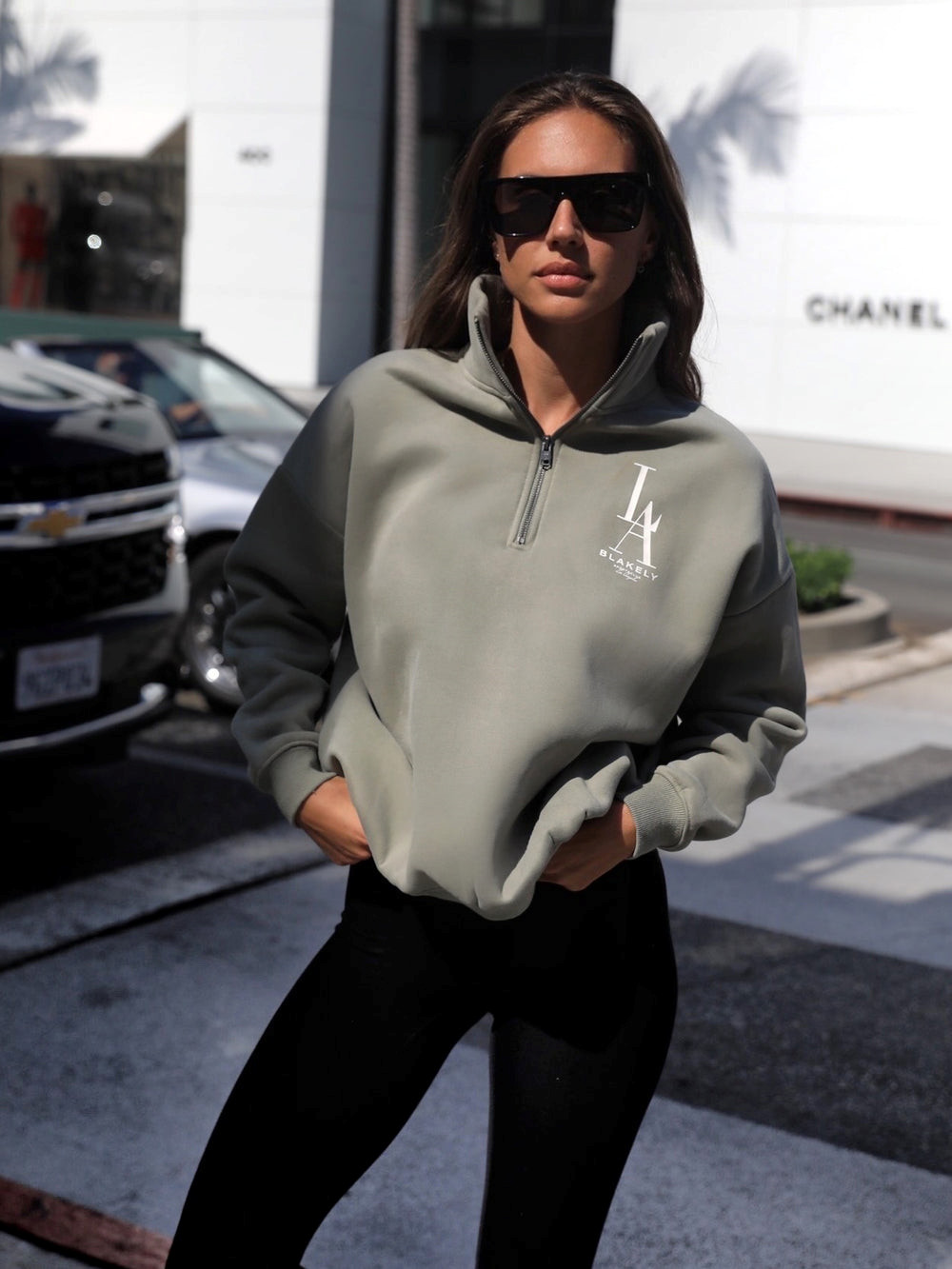 Blakely Studio 1/4 Zip Jumper Olivgrün | OVKFTUX-62