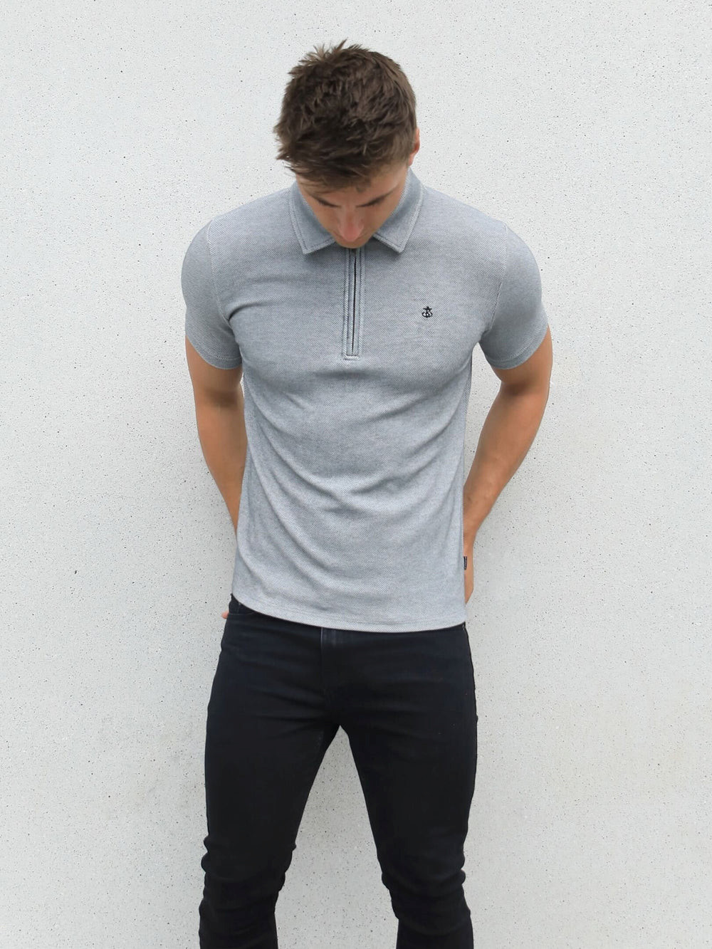 Blakely Toulon Textured Polo Grau | RFHVNWG-64