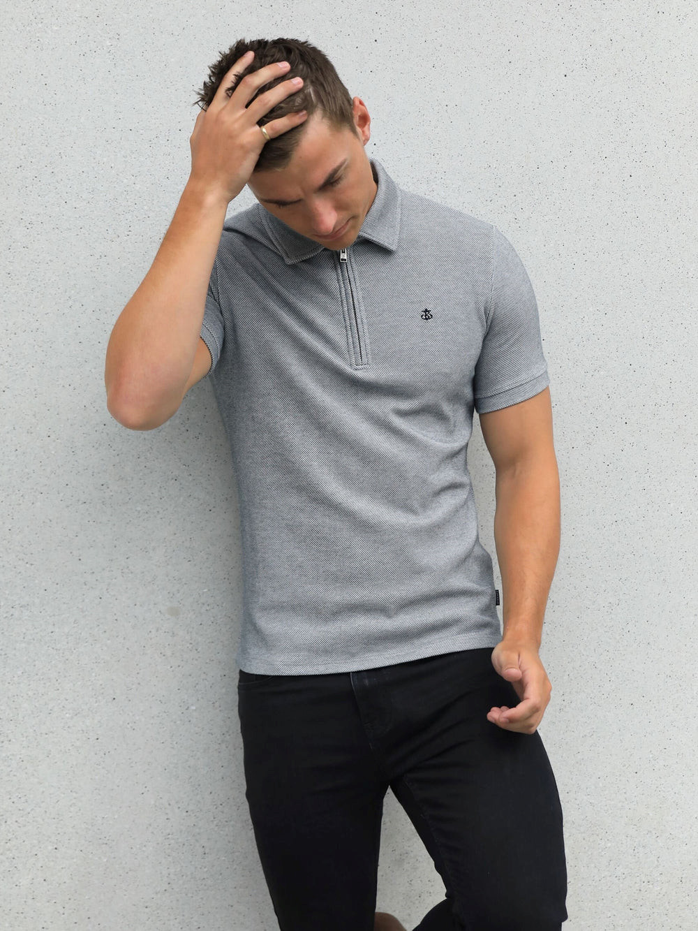 Blakely Toulon Textured Polo Grau | RFHVNWG-64