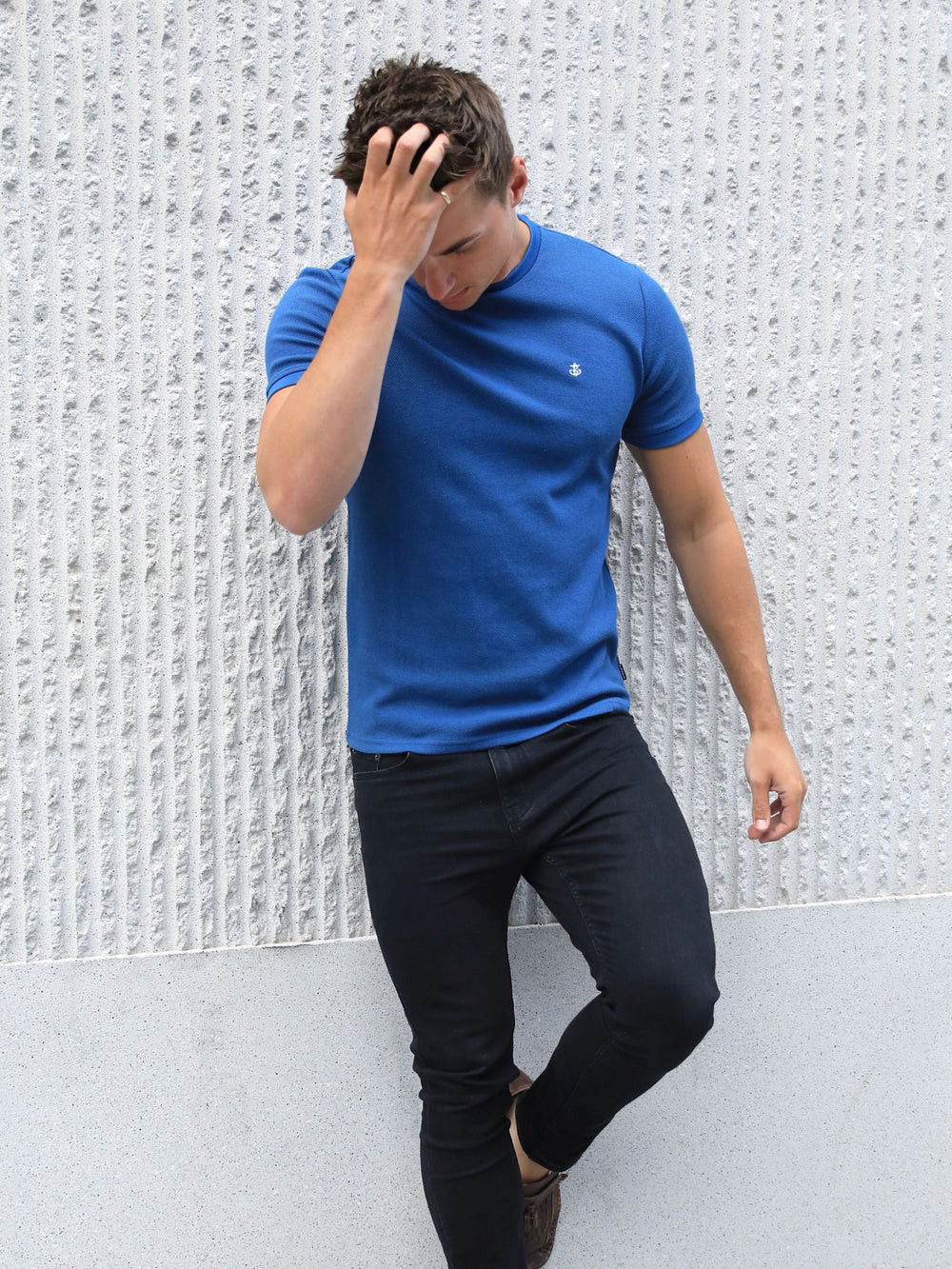 Blakely Toulon Textured T-Shirt Blau | UDZLNGJ-08