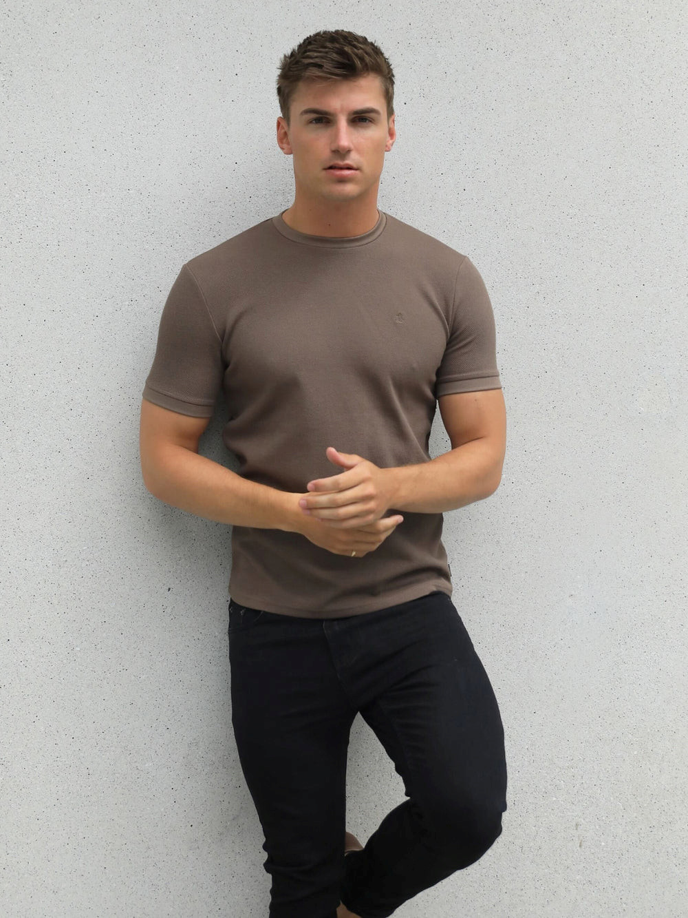 Blakely Toulon Textured T-Shirt Braun | KTZVMDI-58