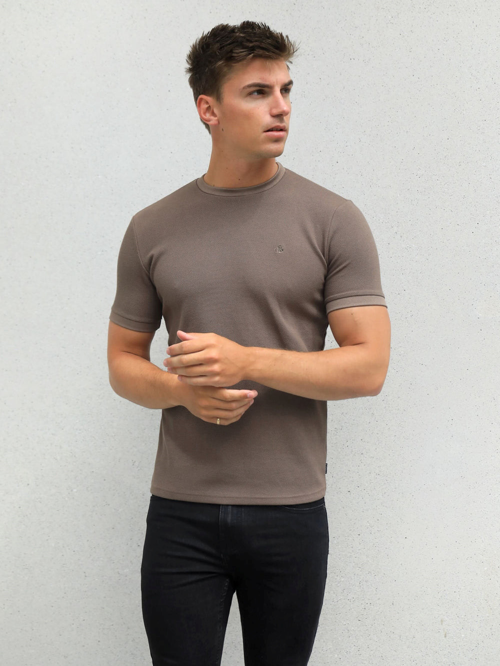 Blakely Toulon Textured T-Shirt Braun | KTZVMDI-58