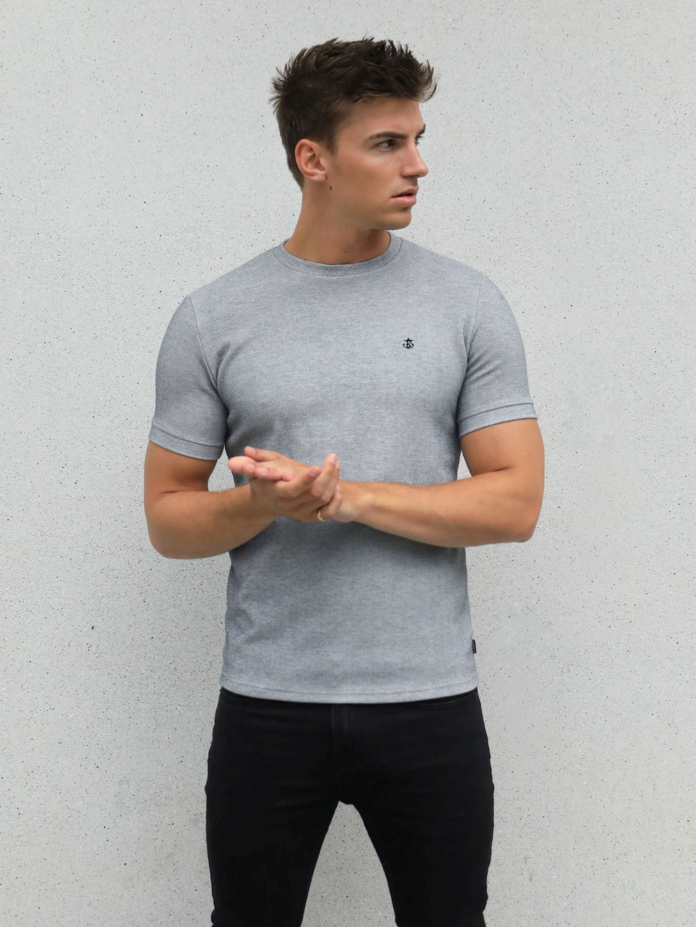 Blakely Toulon Textured T-Shirt Grau | MCVKOJE-09