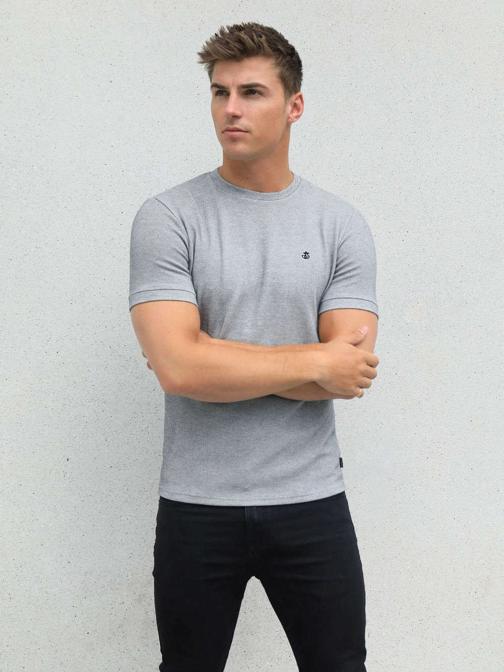 Blakely Toulon Textured T-Shirt Grau | MCVKOJE-09