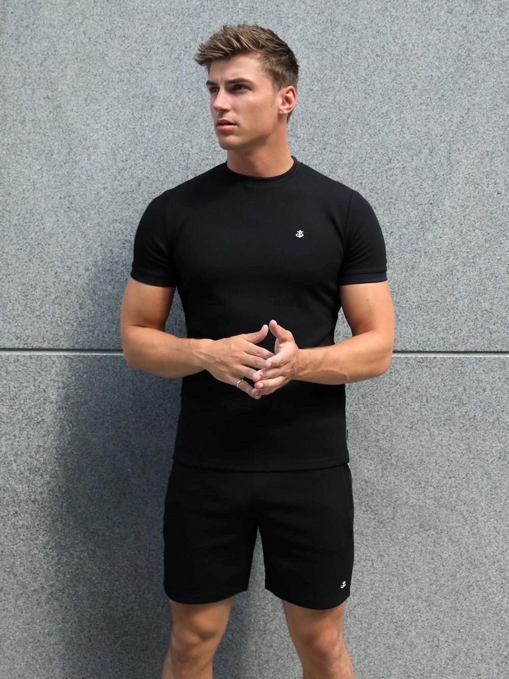 Blakely Toulon Textured T-Shirt Schwarz | UHKMRCQ-37