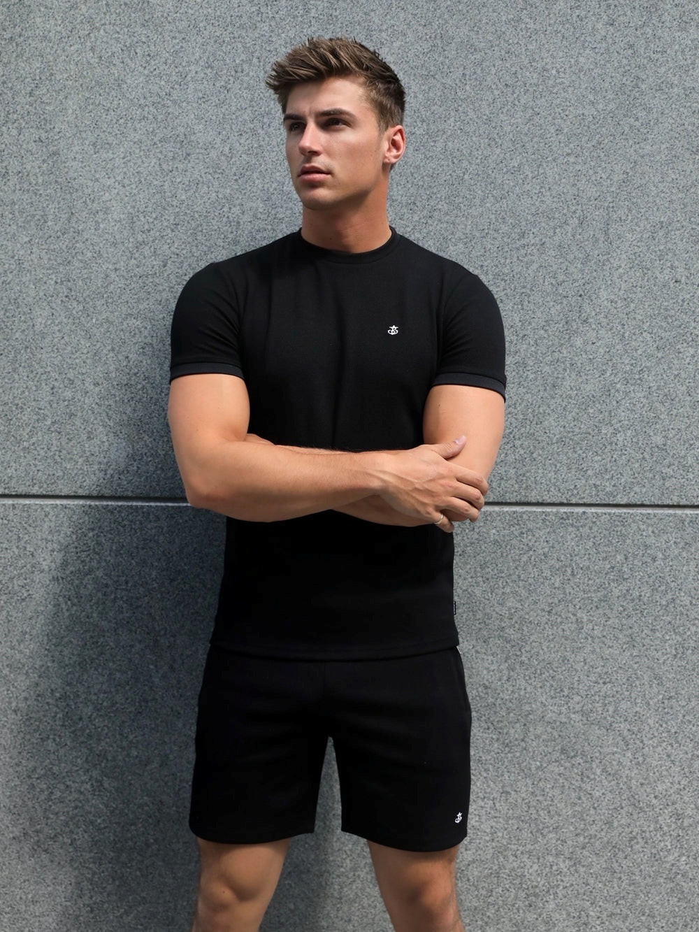 Blakely Toulon Textured T-Shirt Schwarz | UHKMRCQ-37