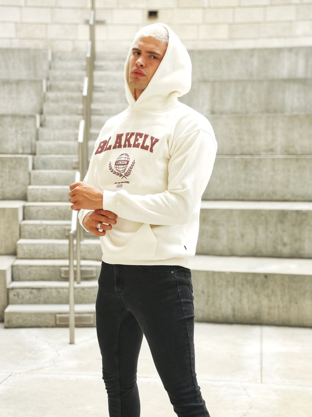Blakely Varsity Relaxed Hoodie Weiß | XBONPKE-64
