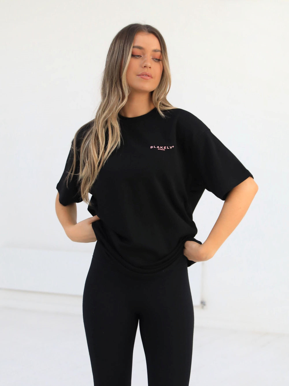 Blakely Womens Members Relaxed T-Shirt Schwarz Rosa | KQGRCPO-32