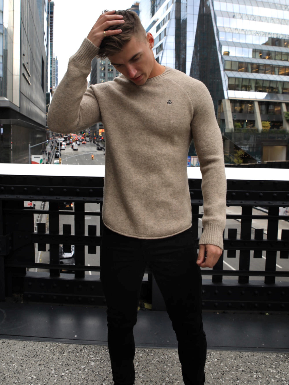 Blakely Yardley Knit Jumper Tan | POJFMYC-37